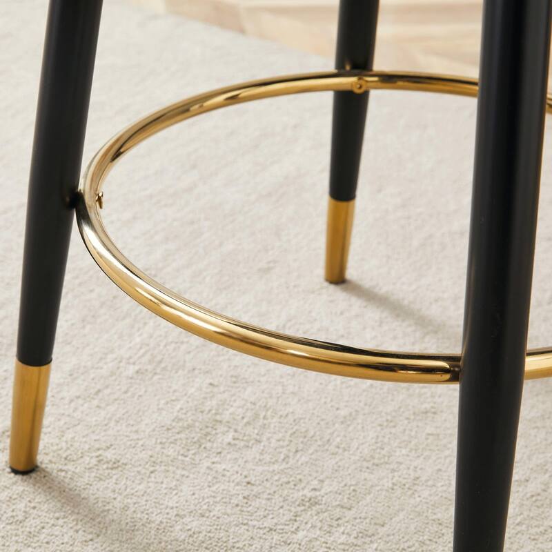 360°Rotatable Bar Chair.Modern Pu Comfortable Upholstered Bar Chair With Smooth And Beautiful Metal Legs.Set Of 2