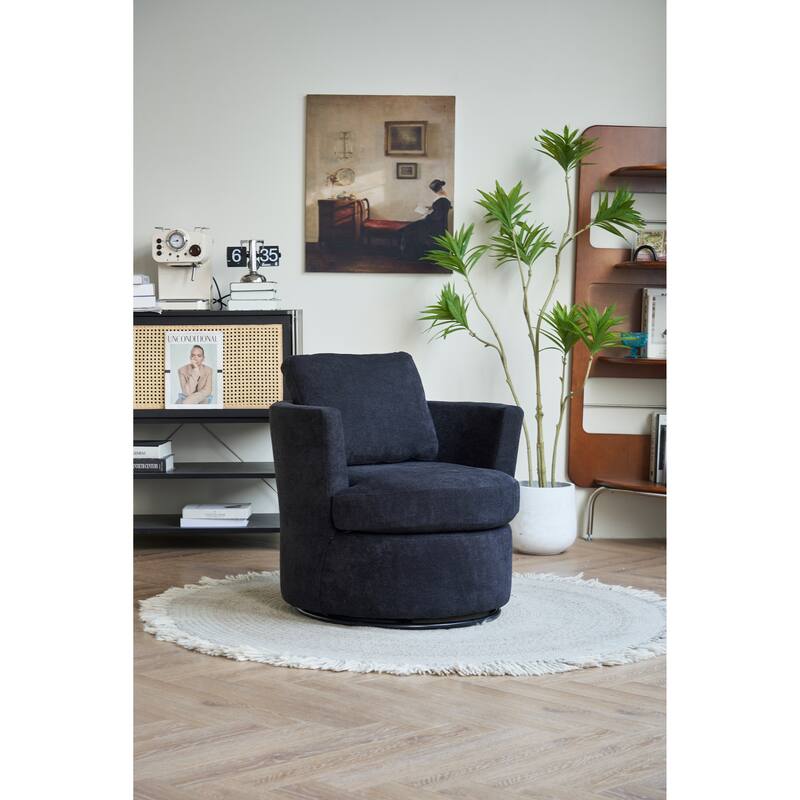 29.5" Polyester Swivel Arm Chair
