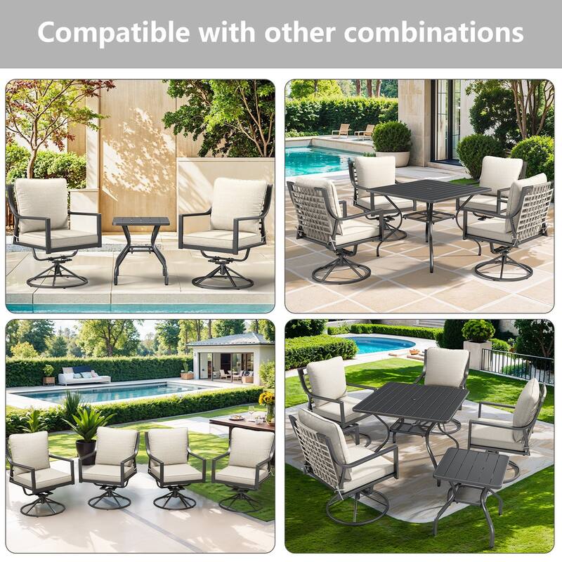 Outdoor Swivel Chairs Patio High Back Glider Chairs