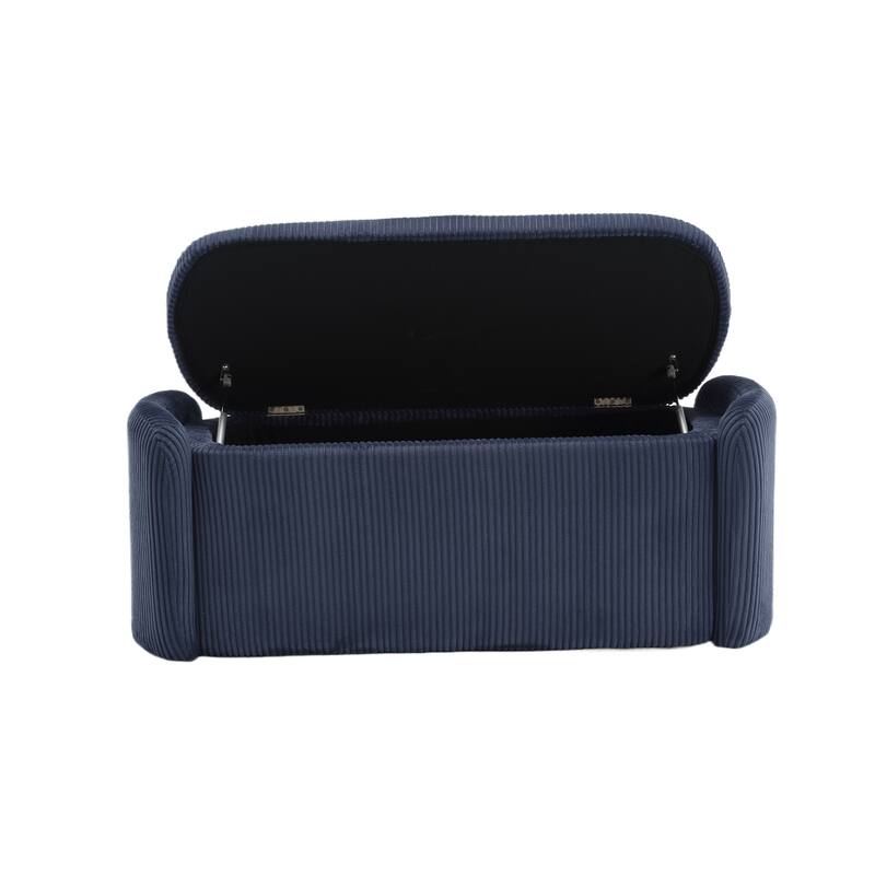 Entryway Upholstered Fabric Storage Ottoman