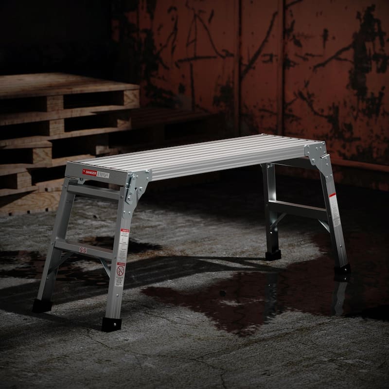 40"Aluminum Work Platform Bench, Portable Folding Ladder