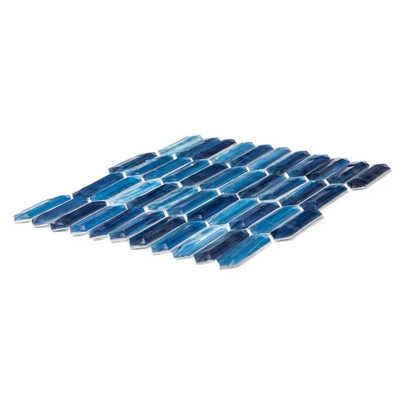 The Tile Life Island Antigua 14x12 Aruba Glossy Glass Picket Mosaic Wall & Backsplash Tile