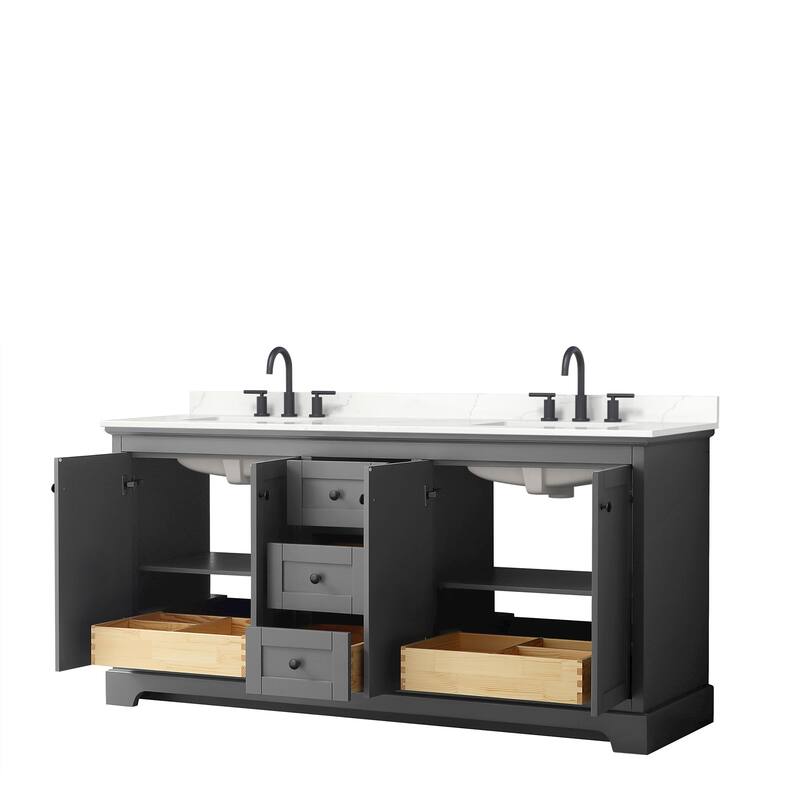 Avery 72-inch Double Vanity, Quartz Top