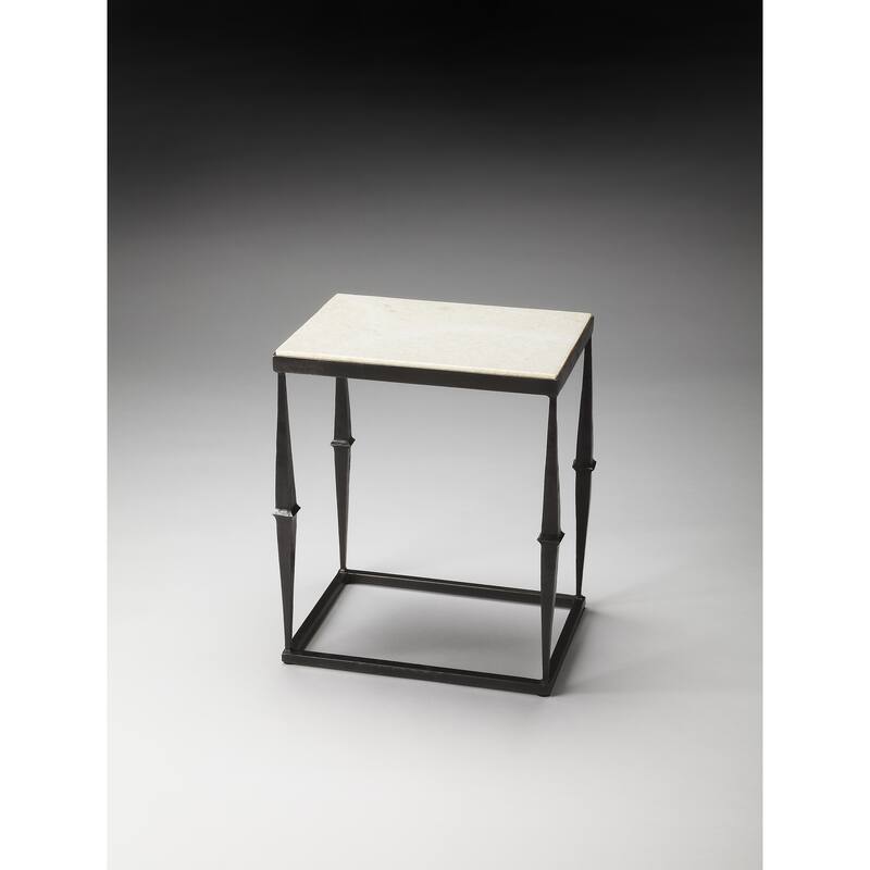Handmade Butler Iron and Marble End Table (India)