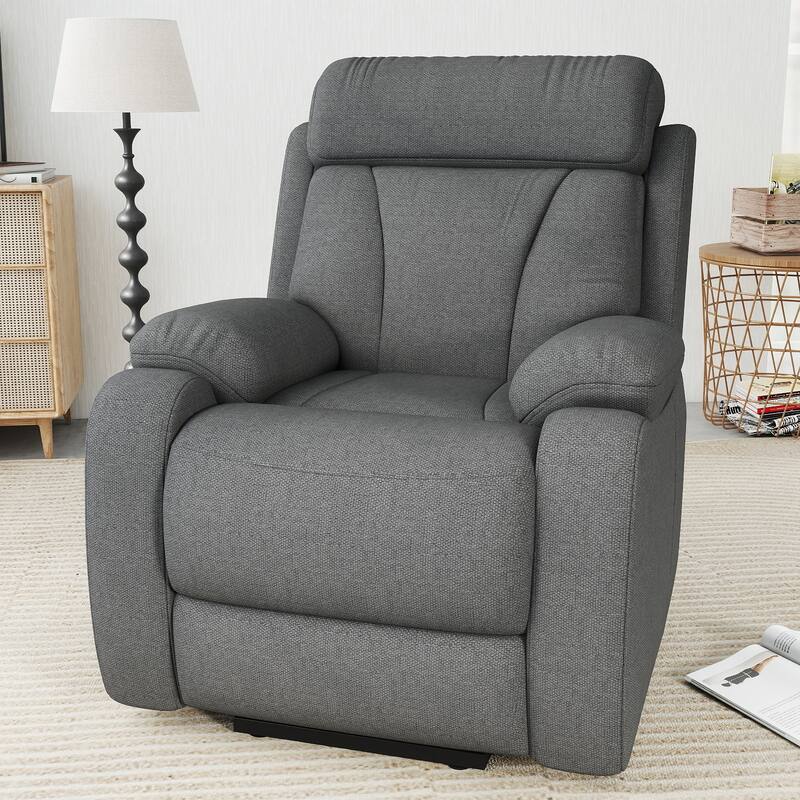 GDFStudio - Snowflake Velvet Power Lift Recliner with Remote Control