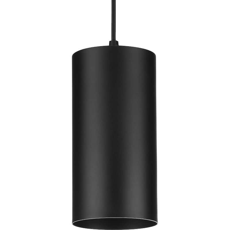 Cylinder Collection 6-Inch 1-Light Black Modern Outdoor Pendant Hanging Light - 6 in x 6 in x 12 in - 6 in x 6 in x 12 in