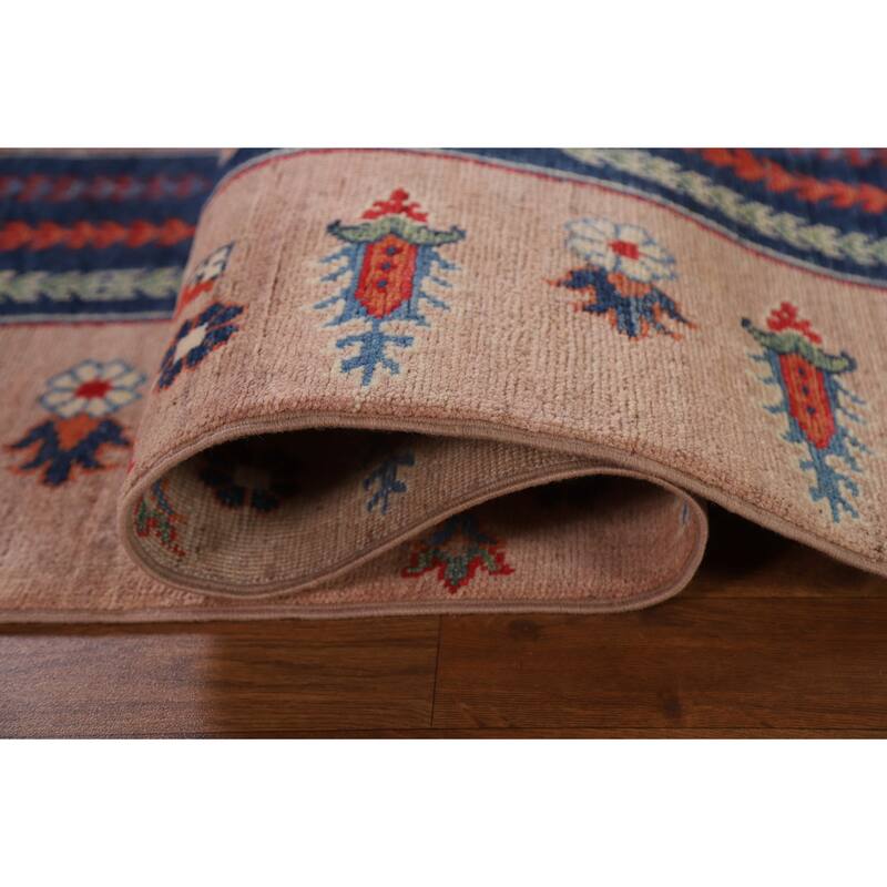 Garden Design Kazak Oriental Traditional Wool Area Rug Hand-knotted - 6'8" x 9'11"