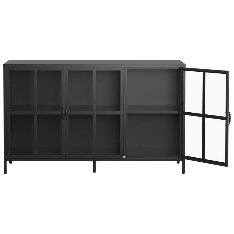 55"L Metal Storage Sideboard Buffet Cabinet
