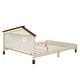 preview thumbnail 7 of 7, Full Size Wood Platform Bed with House-shaped Headboard, Cream