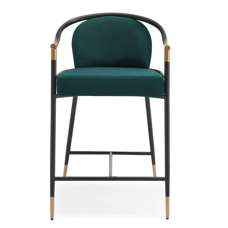 Devin 26" H Upholstered Counter Stool with Metal Frame (Set of 2) by Christopher Knight Home
