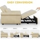preview thumbnail 8 of 15, Moasis Sleeper Sofa Bed 3-in-1 Convertible Couch with Pullout Bed, Reclining Backrest, Storage Pockets - 50"L x 37.6"W x 31.5"H