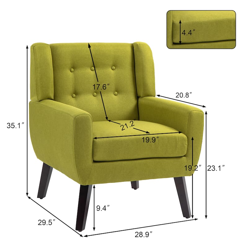 Cotton/ Linen Look Fabric Modern Accent Chair Armchair