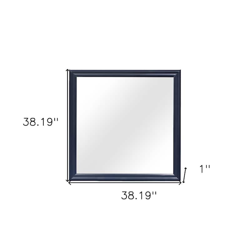 HomeRoots 38" Blue Square Wood Framed Accent Mirror - 38.19' X '38.19' X '1