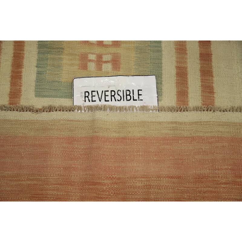 Hand Woven Oriental 100% Wool Carpet Southwestern Modern Multi-Colored Kilim Area Rug - 7' 10'' X 5' 4''