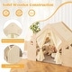preview thumbnail 10 of 8, 6-in-1 Kids Play Tent Playhouse with Blackboard 6 Storage Bins and Floor Cushion-Beige - Natural - 57" x 38" x 45"