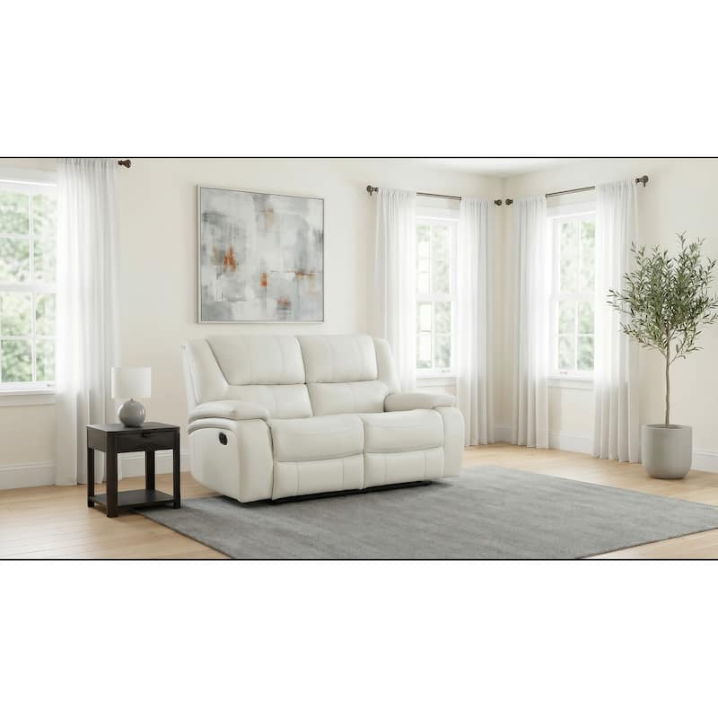 Camila Upholstered Motion Reclining Loveseat - White