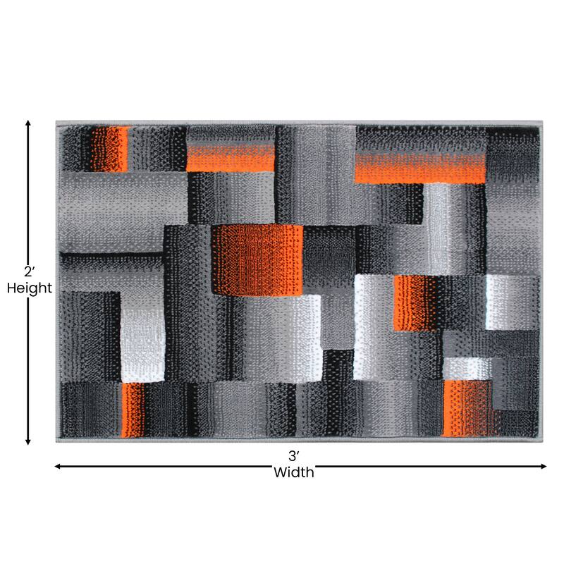 Modern Geometric Style Color Blocked Indoor Area Rug