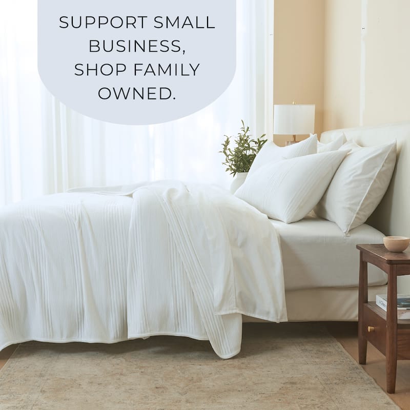 Linery & Co. Cotton Blend Jersey Knit Channel Stitch Quilt Set