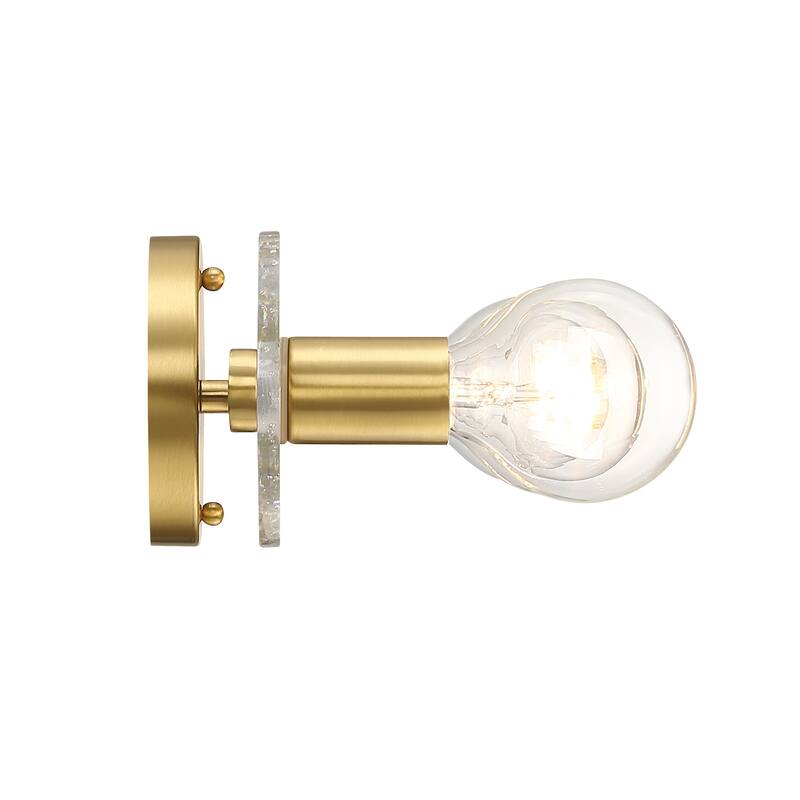 Demi 24 in. 3-Light Brushed Gold Vanity Light with Artisan Cast Glass Shade for Bathrooms