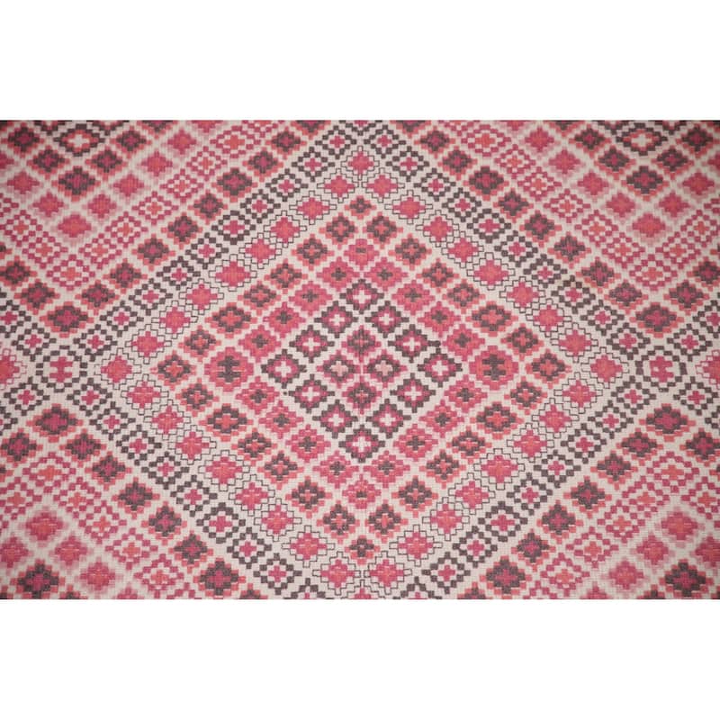 Geometric Modern Area Rug Hand-Knotted Wool Carpet - 4'10"x 7'9"
