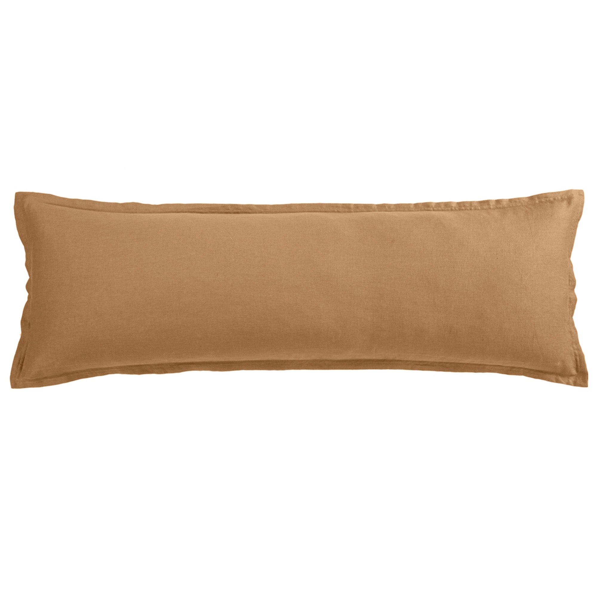 HiEnd Accents 100% French Flax Linen Long Lumbar Pillow, 14"x42"