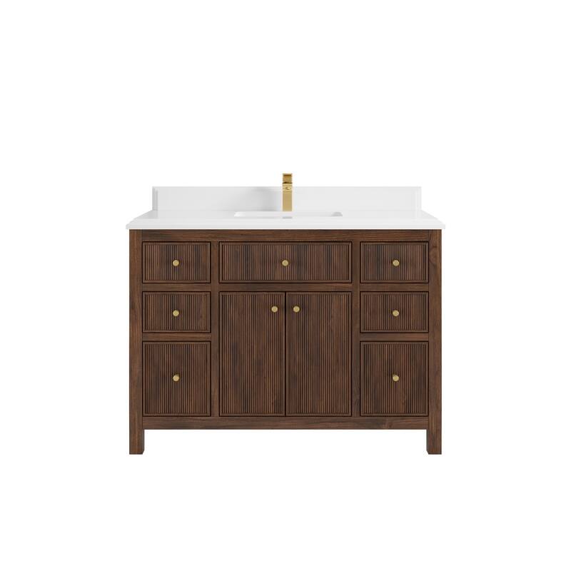 Willow Collections 48 in. W x 22 in. D Sonoma Teak Single Sink Bathroom Vanity with Countertop