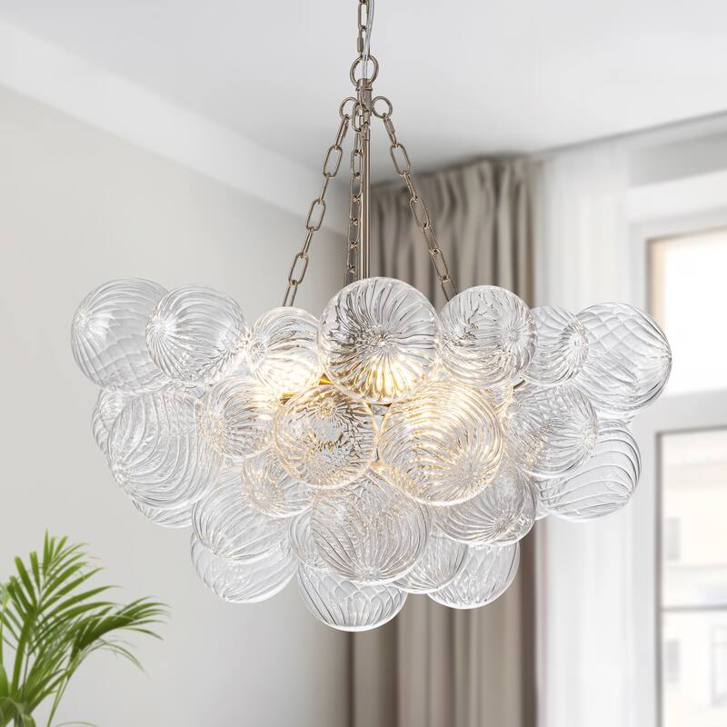 Starsky 6-Light Swirled Bubble Glass Globe chandelier