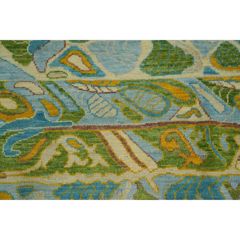 Vegetable Dye Wool Oushak Turkish Area Rug, Geometric Carpet - 11' 8'' X 9' 1''