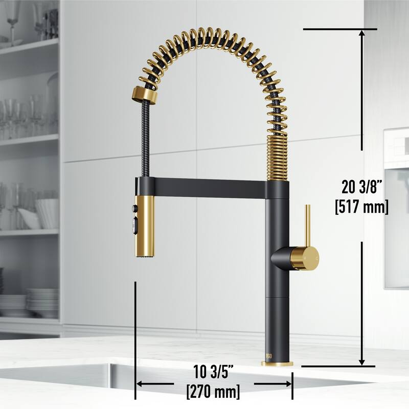 VIGO Edison Pro 20" H Single Handle Pull-Down Sprayer Kitchen Faucet