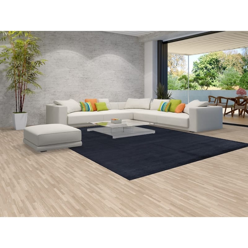 Hand Knotted Oriental 100% Wool Carpet Modern Solid Greys & Charcoal Gabbeh Area Rug - 12' 1'' X 9' 5''