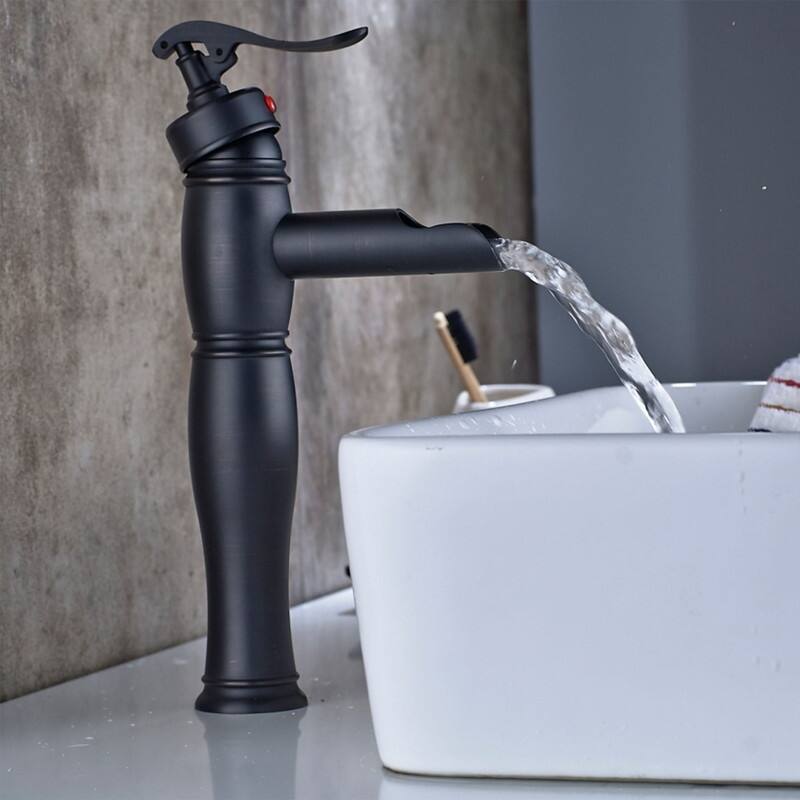 Oil Rubbed Bronze Bathroom Faucet Waterfall Vessel Sink Faucet