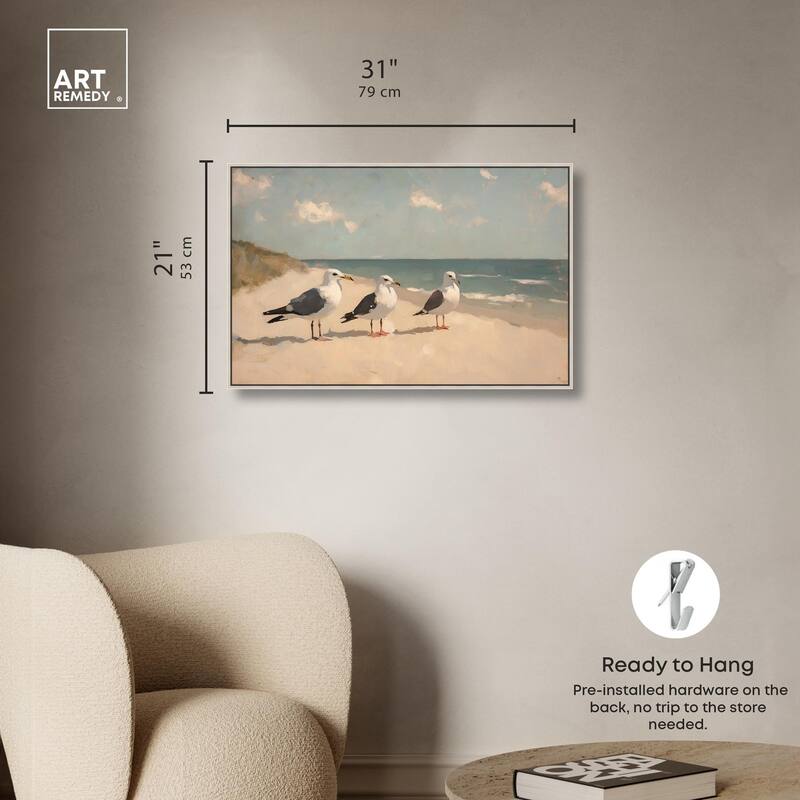 Seagulls at the Beach I Canvas by Art Remedy