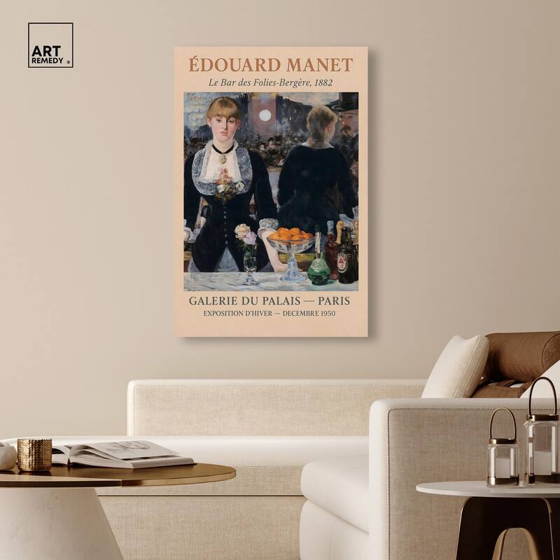 Manet's Famous Bar Canvas by Art Remedy, Gallery Wrapped