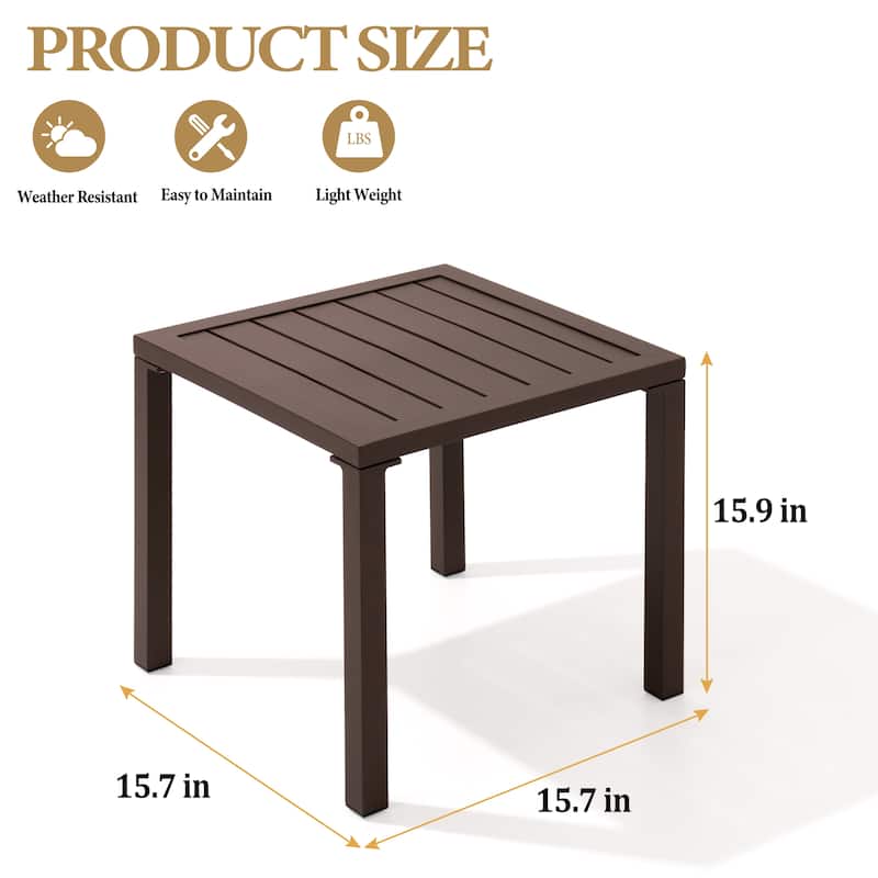Crestlive Products Modern Square Aluminum Side End Table