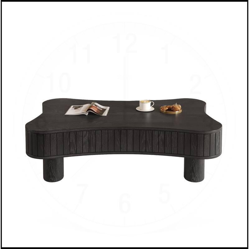 42" Lift Top Coffee Table with Fluted Panel Hidden Storage