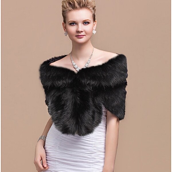 bridal faux fur shawl