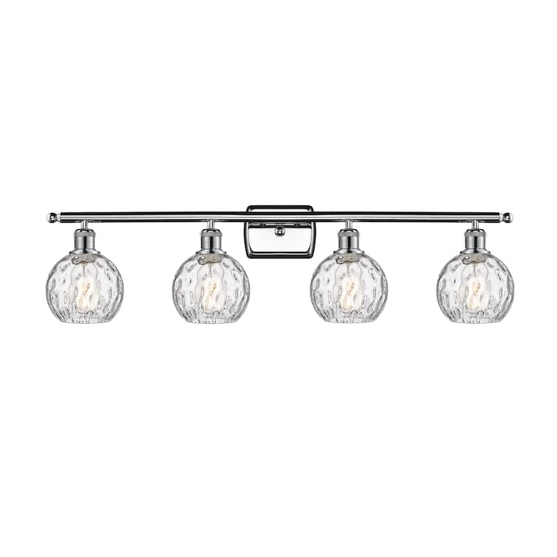 Innovations Lighting Athens Water Glass - 4 Light 36" Bath Vanity Light - 6"Shade - Clear Water Glass/Polished Chrome Finish