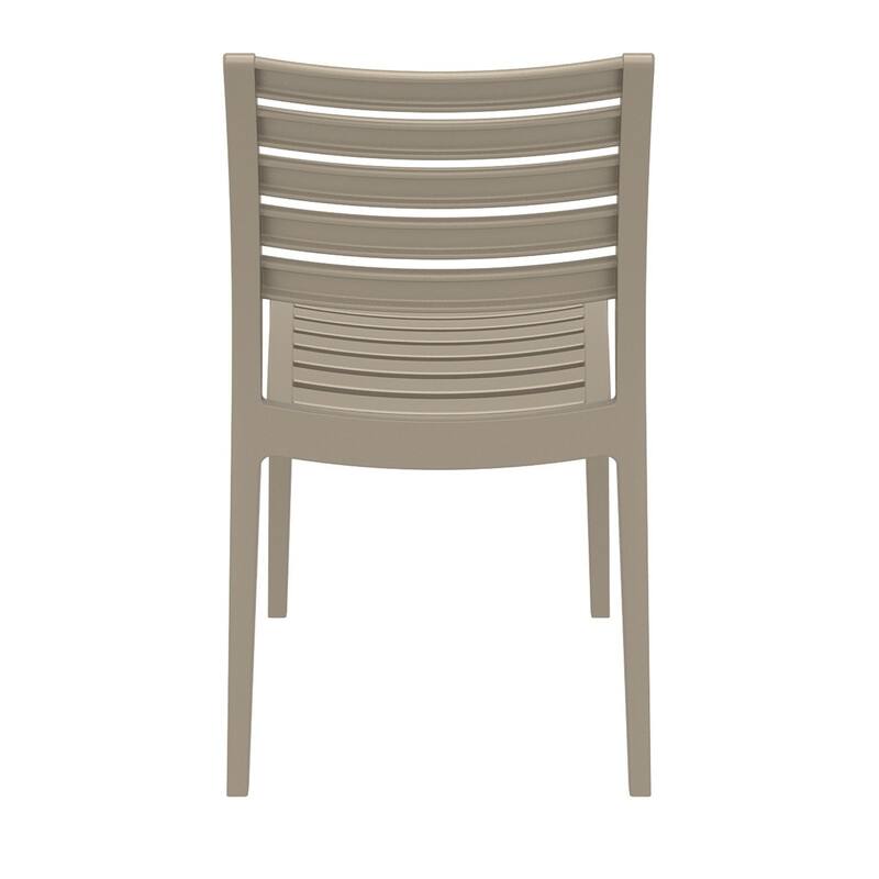 33" Taupe Brown Stackable Outdoor Patio Dining Chair