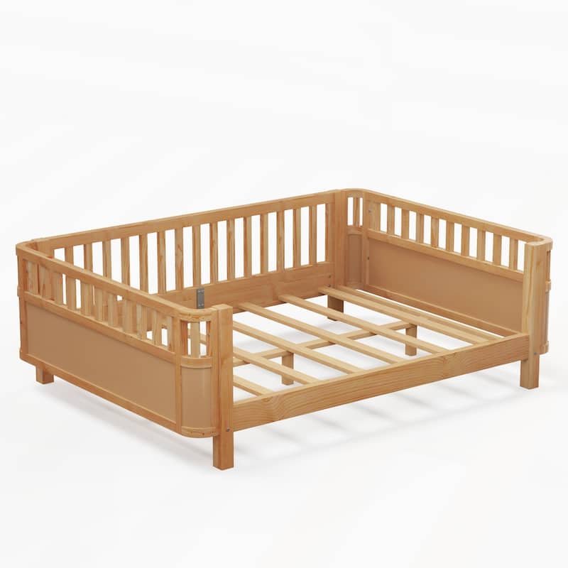 Full Size Wood Platform Bed for Kids