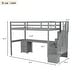 preview thumbnail 3 of 7, Twin Loft Bed with Desk & Storage Drawers - Gray