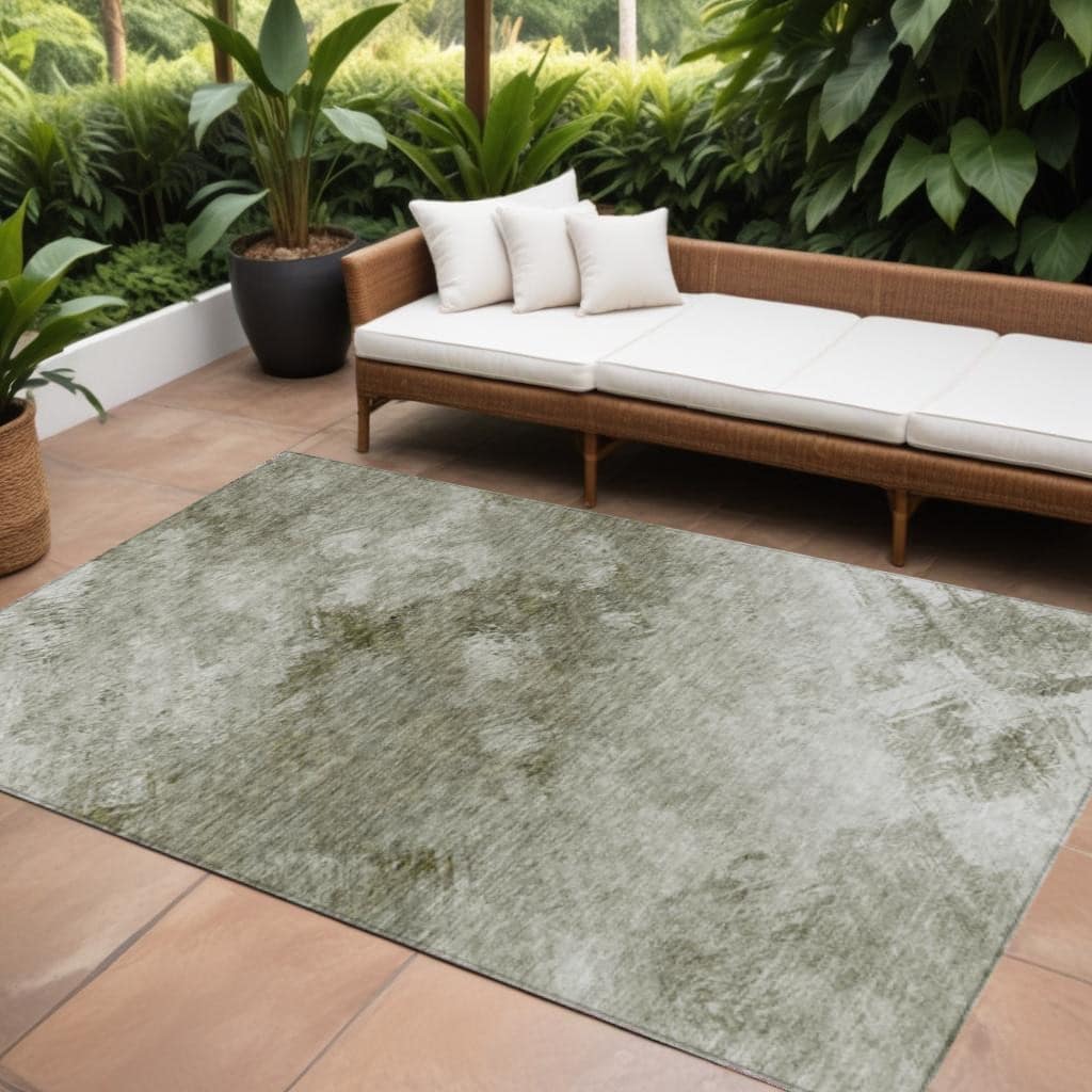 HomeRoots Abstract Transitional Rectangle Outdoor Rug