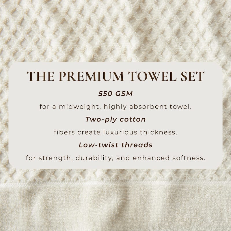 Linery & Co. Cotton Diamond Waffle Texture Bath Towels