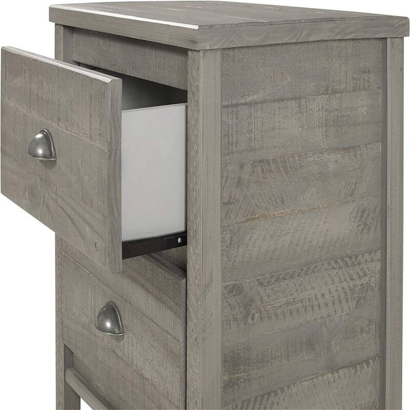Night Stand 2 Drawer Solid Wood