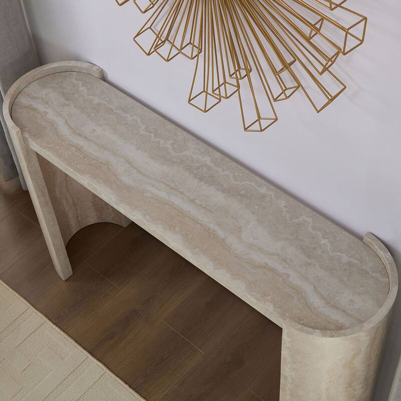 53.15 Inch Faux MARS marble Pattern Entryway Table for Living Room,Narrow Console Table wit, Sofa Table Entrance Table