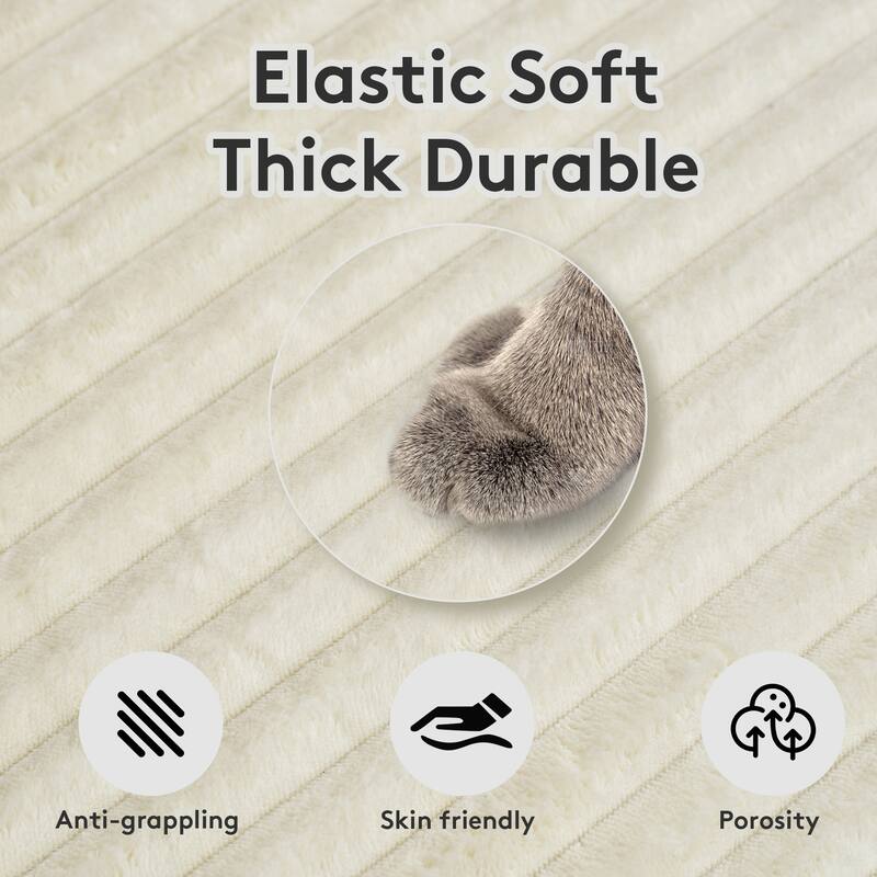 Oversized Fan-shaped Corduroy Couch, 2-piece Sectional Sofa with 4 & 8 Throw Pillows