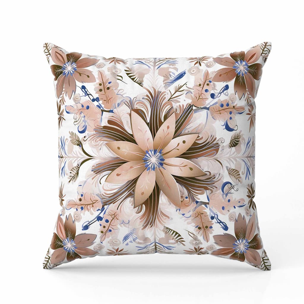 Snowy Crest Faux Suede Reversible Throw Pillow White and Brown