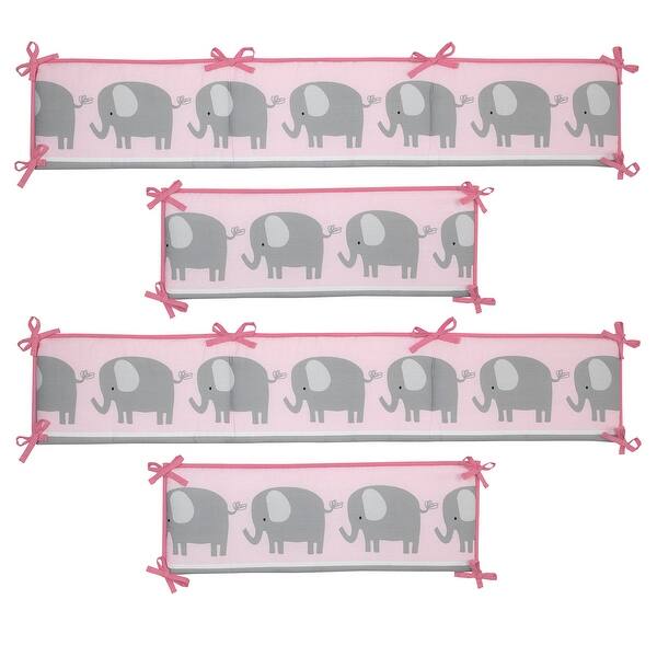 Shop Bedtime Originals Eloise Pink Gray Elephant 4 Piece Baby Crib