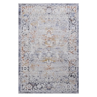 LOOM & LUXE Collection Ivory/Grey/Traditional Non-Shedding Area Rug