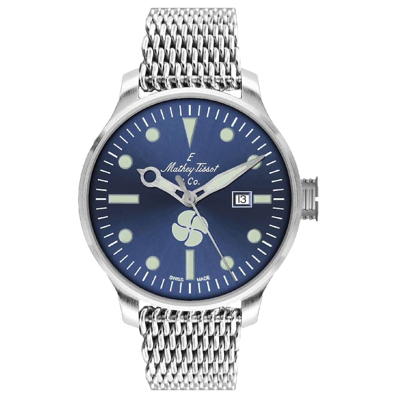 Mathey Tissot Men's Elica Blue Dial Watch - U121ABU - 6 (36)