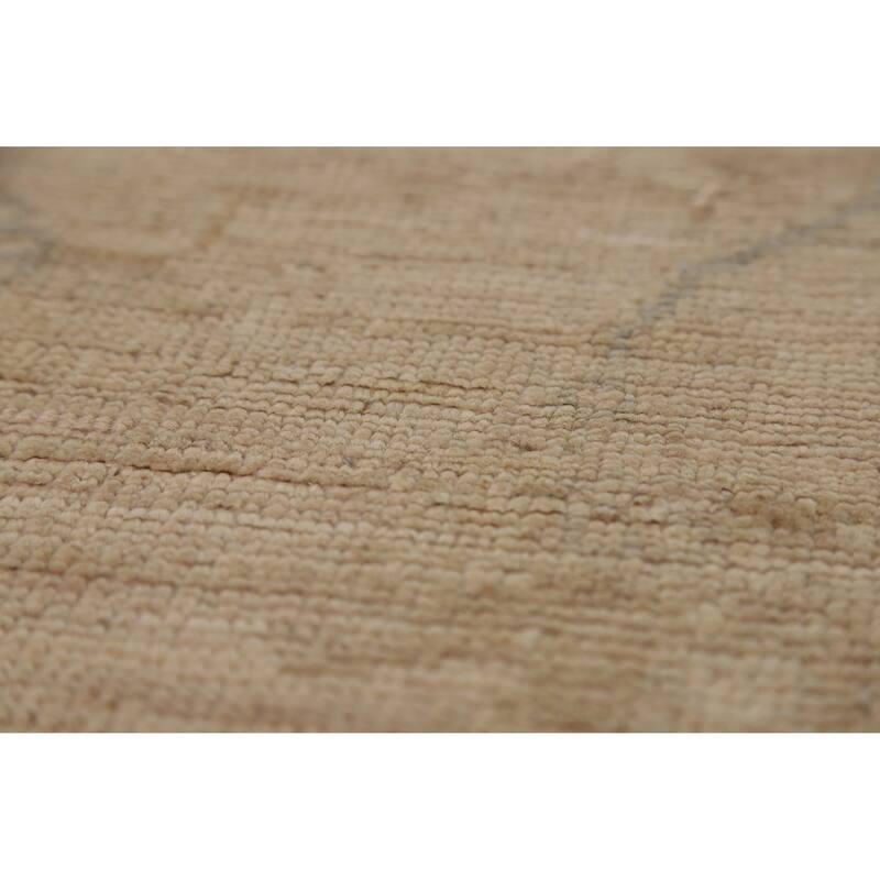 Vegetable Dye Oushak Turkish Area Rug Handmade Floral Wool Carpet - 5'10"x 9'1"